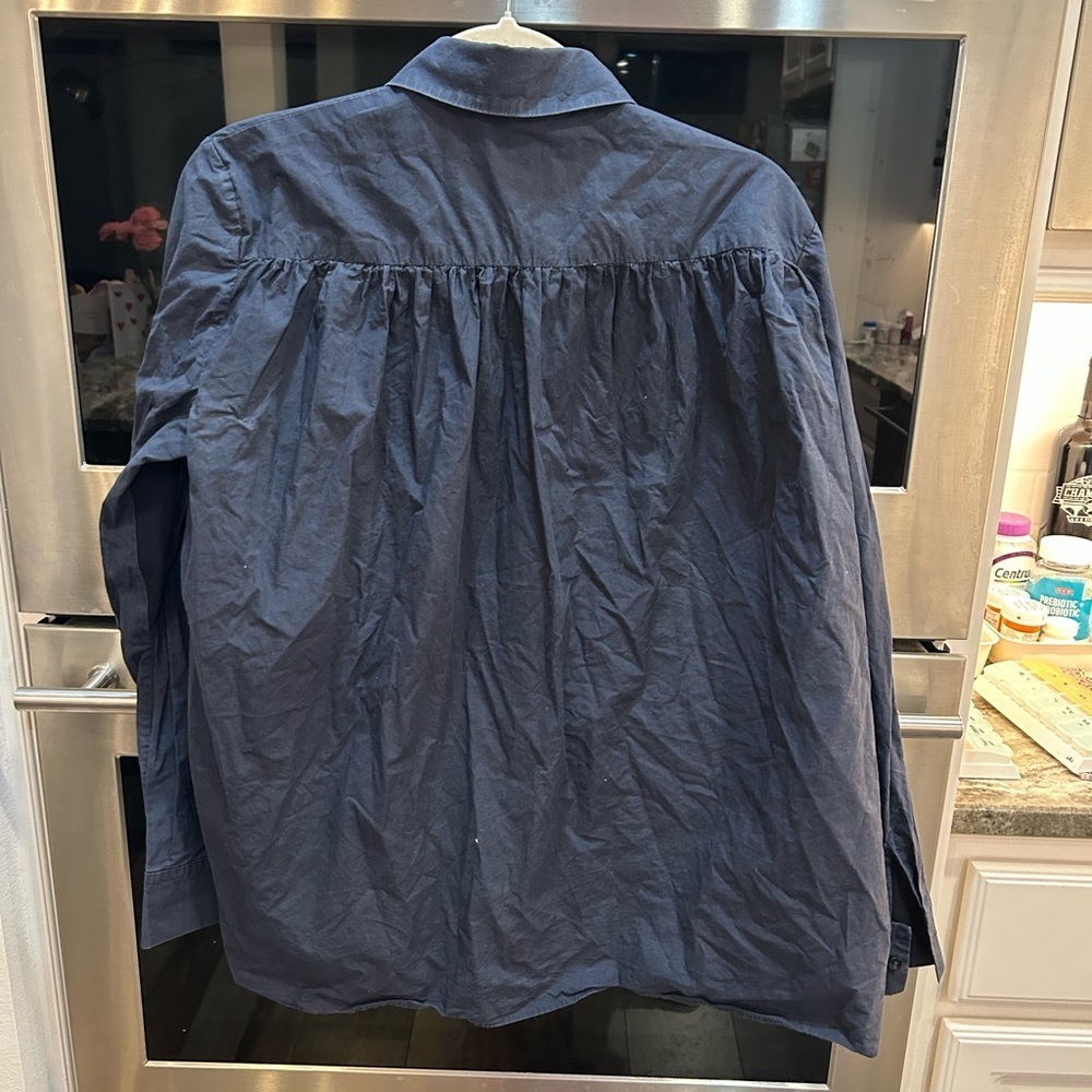 The Row Navy Blouse size 2 has slight wear overall GUC - Picture 7 of 7